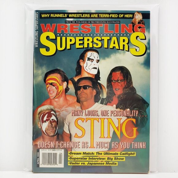 Wrestling Superstars Magazine Sting Big Show Runnel VTG April 2000 Unread Stock - Picture 1 of 11